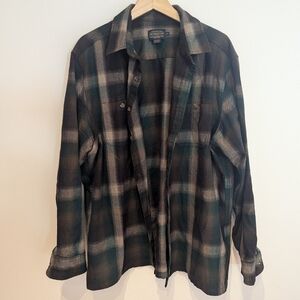 Pendleton Plaid Wool Button Up Shirt Men's XXL